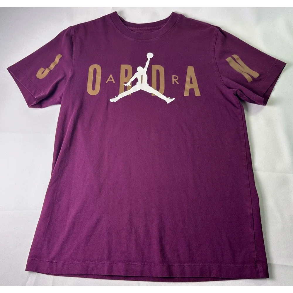 Nike Jordan Jumpman‎ T-Shirt Youth Small Short Sleeve Graphic Tee Purple Gold